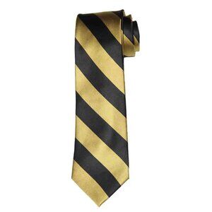 New Signorcelli d'Italia Silk Tie Black Gold Repp Stripe Men's